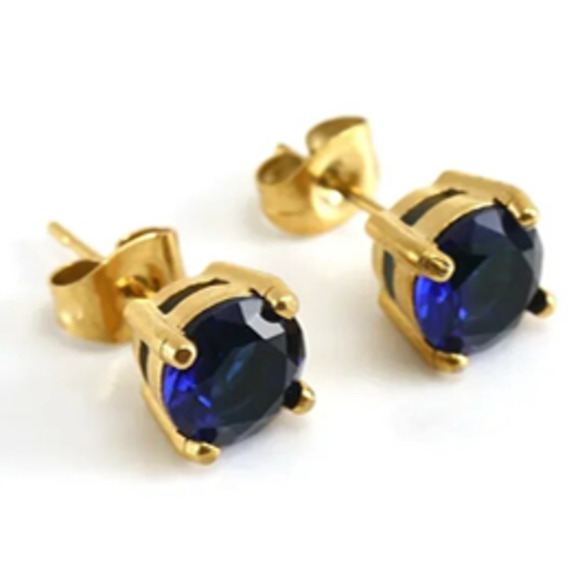 COPY - Blue Crystal 925 Sterling Silver Water Fall  pendant gold earrings - 2 P… - Picture 3 of 6